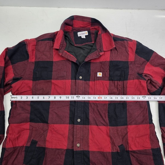Carhartt Rugged Flex Hamilton Fleece Lined Plaid Red Flannel Jacket Men's Sz 2XL - Picture 8 of 9